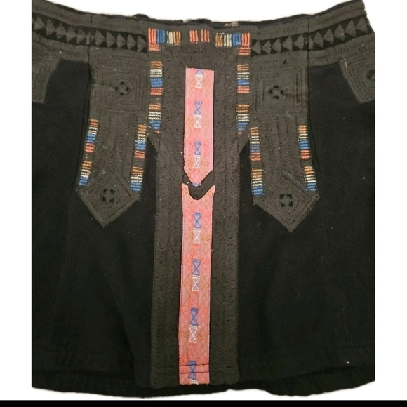 Free People New Romantics Womens Tribal Aztec Print Mini Flared Boho Skirt M - Picture 7 of 11